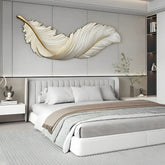 Applique murale plume moderne LED dimmable horizontale décorative pour chambre