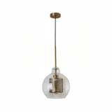 Suspension en verre transparent et métal moderne à hauteur réglable pour salle à manger