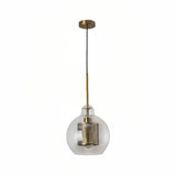 Suspension en verre transparent et métal moderne à hauteur réglable pour salle à manger
