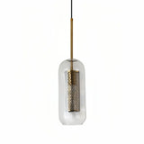 Suspension en verre transparent et métal moderne à hauteur réglable pour salle à manger