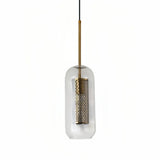 Suspension en verre transparent et métal moderne à hauteur réglable pour salle à manger