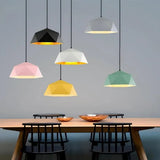 Suspension scandinave macaron géométrique en fer pour salle à manger
