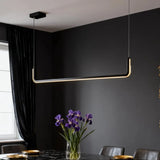 Suspension linéaire LED minimaliste en métal dimmable pour salle à manger