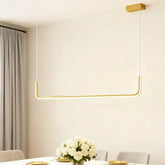 Suspension linéaire LED minimaliste en métal dimmable pour salle à manger