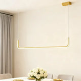 Suspension linéaire LED minimaliste en métal dimmable pour salle à manger