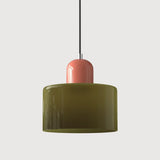 Suspension morandi en verre cylindrique réglable en hauteur pour salle à manger