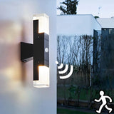 Applique murale extérieure LED avec détecteur de mouvement IP65 noir moderne