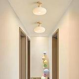 Plafonnier de couloir en verre et bois LED dimmable scandinave