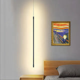 Suspension linéaire noire minimaliste LED dimmable pour chevet