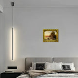 Suspension linéaire noire minimaliste LED dimmable pour chevet