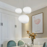 Suspension galet blanc moderne à LED dimmable pour salle à manger