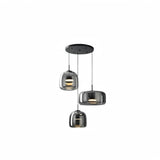 Suspension en verre moderne LED à hauteur réglable pour salle à manger