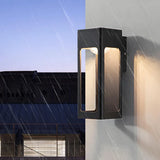 Applique murale exterieur rectangulaire en aluminium noir moderne LED IP65 pour porche