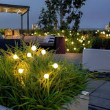Lampe solaire jardin luciole 8 têtes LED moderne IP65