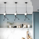 Suspension humanoïde moderne LED à hauteur réglable pour salle à manger
