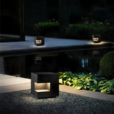Lampe solaire de pilier carrée noire LED IP65 moderne pour jardin