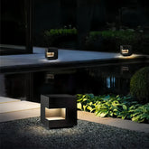 Lampe solaire de pilier carrée noire LED IP65 moderne pour jardin