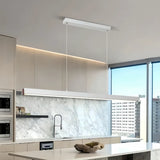 Suspension linéaire minimaliste LED dimmable en aluminium pour salle à manger