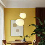 Suspension galet blanc moderne à LED dimmable pour salle à manger