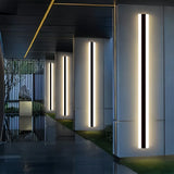Applique murale extérieure longue LED IP65 noir minimaliste avec détecteur de mouvement