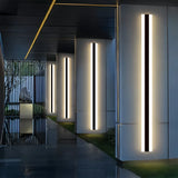 Applique murale extérieure longue LED IP65 noir minimaliste avec détecteur de mouvement