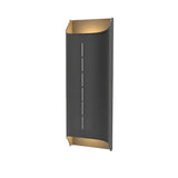 Applique exterieur haut bas LED solaire moderne en métal noir IP65