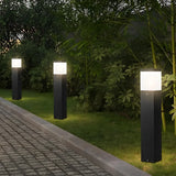 Borne lumineuse jardin LED aluminium noir moderne IP65