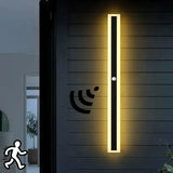 Applique extérieure longue noire minimaliste LED IP65 avec détecteur de mouvement