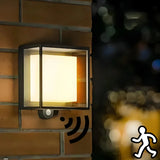 Applique extérieure carrée LED solaire moderne avec détecteur de mouvement IP65