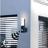 Applique murale extérieure LED avec détecteur de mouvement IP65 noir moderne