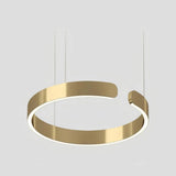 Suspension anneau en inox LED dimmable moderne pour salle à manger