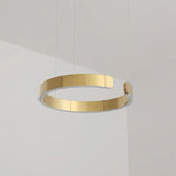 Suspension anneau en inox LED dimmable moderne pour salle à manger