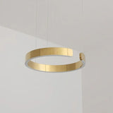 Suspension anneau en inox LED dimmable moderne pour salle à manger