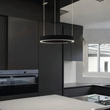 Suspension anneau en inox LED dimmable moderne pour salle à manger