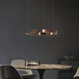 Suspension anneau en inox LED dimmable moderne pour salle à manger