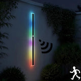 Applique extérieure longue noire minimaliste LED IP65 avec détecteur de mouvement