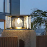 Lampe solaire de pilier design moderne en verre LED IP65 pour jardin