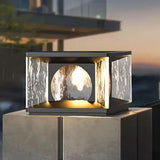 Lampe solaire de pilier design moderne en verre LED IP65 pour jardin
