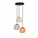 Suspension Boule en Verre Coloré Design Moderne pour Salle à Manger