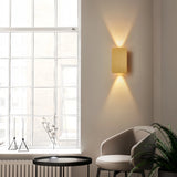 Applique double faisceau LED rectangulaire minimaliste en aluminium pour salon