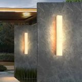 Applique extérieure rectangulaire moderne solaire LED effet marbre blanc IP65