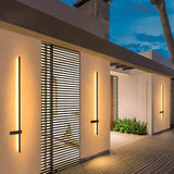 Applique extérieur design minimaliste linéaire solaire LED en aluminium noir IP65