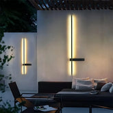 Applique extérieur design minimaliste linéaire solaire LED en aluminium noir IP65