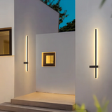 Applique extérieur design minimaliste linéaire solaire LED en aluminium noir IP65