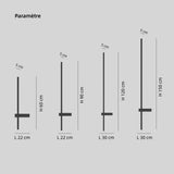 Applique extérieur design minimaliste linéaire solaire LED en aluminium noir IP65