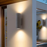 Applique exterieur haut et bas en ciment cylindrique LED moderne IP65