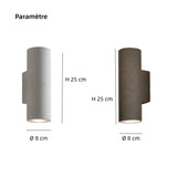Applique exterieur haut et bas en ciment cylindrique LED moderne IP65