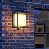 Applique extérieure carrée LED solaire moderne avec détecteur de mouvement IP65