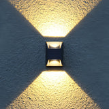 Applique murale extérieure haut et bas moderne en aluminium noir IP65 6W