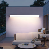 Applique extérieure longue LED noire en métal moderne IP65 pour porche
